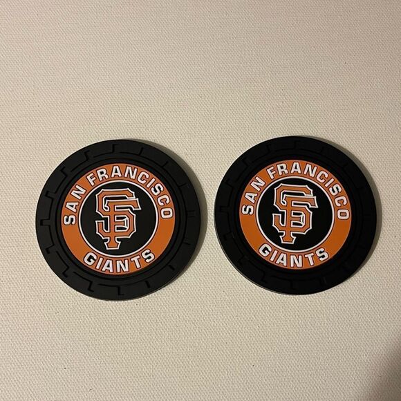 MLB San Francisco Giants car cup Coasters in black Set of 2 NWT - Picture 5 of 7